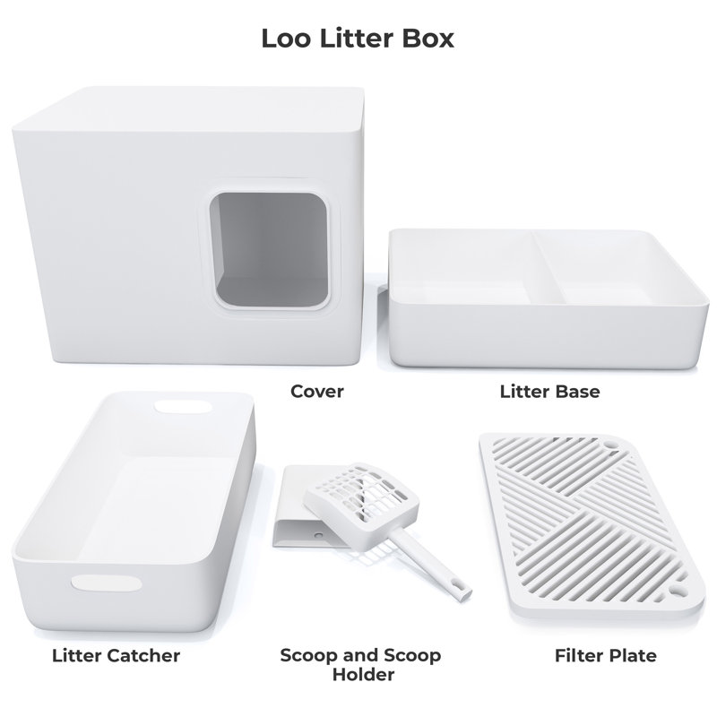Archie & Oscar™ Plastic Cat Litter Box Enclosure with Scoop & Reviews